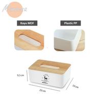 Gambar Kotak Tisu Kayu Estetik Tempat Tissue Aesthetic Wadah Putih dari mamaena undefined 3 Tokopedia