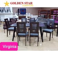 Gambar Meja Makan Minimalis Kayu Furnilux 6 Kursi Virginia dari Golden Star Furniture undefined 1 Tokopedia