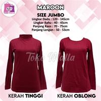Gambar Atasan Jumbo Big Size Manset Wanita Bahan Adem Kaos Rayon Super Premium Mangset Lengan Panjang Kerah Turtleneck Leher Bulat Inner Tangan Panjang Dlalaman Muslim Ld 100 120 130 140 Atasan Polos Muslimah - Hitam, Leher Tinggi dari Toko malla undefined 5 Tokopedia