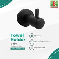 Gambar ENCHANTING Towel Holder Stainless Steel Black | Rak / Gantungan Handuk Baju Kapstok Tempel Tebal Tahan Lama Hitam Hanger Kamar Mandi 1 Kait Multifungsi Serbaguna Modern Minimalist Minimalis EUROPE ENCHANTING E530 dari Enchanting Official Shop undefined 1 Tokopedia