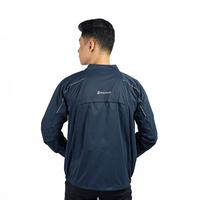 Gambar ZOLEKA Jaket Sport Pria Burnmax Anti Air dan Angin Navy Bahan Milky Polyester Stretch Windproof Waterproof Packable Lightweight dengan Reflective Strip dan Back Ventilation - M dari Zoleka undefined 4 Tokopedia