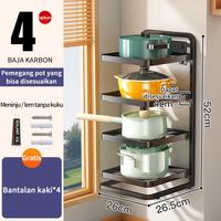 Gambar Rak Panci Gantung Stainless Tempat Organizer Talenan Tutup Susun Panci - 2 Susun Tipe B dari Jeckfashion undefined 4 Tokopedia