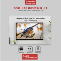 Gambar Cliptec Converter Type C to 4 in 1 (HDTV, VGA, DVI, USB3.0) dari Click & Go Tokopedia undefined 4 Tokopedia
