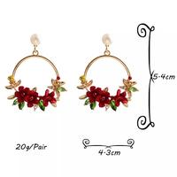 Gambar anting red three flower hoop earring - ThreeFlower Red dari amefurashi undefined 1 Tokopedia
