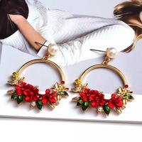 Gambar anting red three flower hoop earring - ThreeFlower Red dari amefurashi undefined 5 Tokopedia