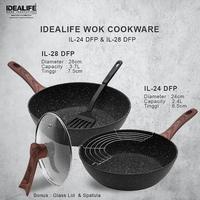 Gambar Deep Frypan Idealife 28cm + Glass Lid + Oil Rack + Spatula IL - 28 DFP dari Violet Superstore undefined 1 Tokopedia