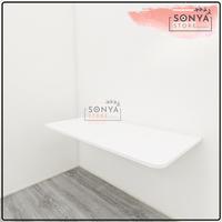 Gambar Meja Lipat Dinding 100 x 40 Meja Belajar Kerja Tempel Bracket Besi - Putih, 25cm dari Rak Dinding Sonya undefined 4 Tokopedia