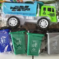 Gambar Mainan Mobil Truk Sampah Set + 4 Tong Sampah Garbage Truck AK-16 dari mjmtoys23 undefined 4 Tokopedia