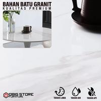 Gambar Meja Makan Bulat Granit Mee Do Minimalis Round Dining Table - Hitam dari ikkrimat undefined 3 Tokopedia