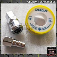Gambar Quick Coupler Plug SET Sambungan Kompresor Angin SF20 & PF20 1/4" Inch - PF 20 (male) dari Glodok Diesel undefined 2 Tokopedia