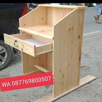 Gambar meja kasir minimalis kayu jati landa dari Zeen furniture olshop undefined 1 Tokopedia
