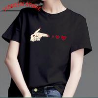 Gambar BAJU KAOS WANITA KATUN IMPORT PREMIUM SHOT A LOVE S-M-L-XL-XXL-3XL-4XL - Ungu, M dari VS vioreen store undefined 5 Tokopedia