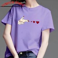 Gambar BAJU KAOS WANITA KATUN IMPORT PREMIUM SHOT A LOVE S-M-L-XL-XXL-3XL-4XL - Ungu, M dari VS vioreen store undefined 4 Tokopedia