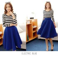 Gambar Rok Pendek Biru Elektrik Super Flare Midi Skirt Import Korea Premium dari MARTOB Organizer undefined 1 Tokopedia