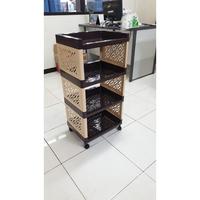 Gambar Rak Susun Pakai Roda 4 Susun / Rak Plastik / Rak Serbaguna - Cokelat dari BerkahNeo Asesoris undefined 1 Tokopedia