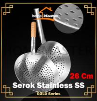 Gambar Serok/Saringan/Tirisan/Strainer Gorengan Jumbo Stainless 26 Cm SS26 - 1.3mm Kayu dari HomemasterShop undefined 1 Tokopedia