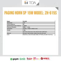 Gambar PAGING HORN TOA SPEAKER MODEL ZH-615S 15W | GARANSI RESMI dari Retaily Official Store undefined 2 Tokopedia