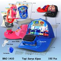 Gambar Topi Anak Kipas Angin Tenaga Matahari Tanpa Baterai BRO1410 - Hitam dari Indera Fun Toys undefined 3 Tokopedia