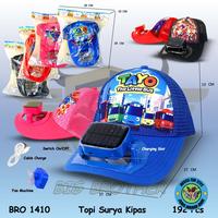 Gambar Topi Anak Kipas Angin Tenaga Matahari Tanpa Baterai BRO1410 - Hitam dari Indera Fun Toys undefined 1 Tokopedia