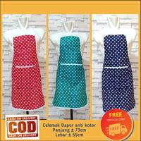 Gambar celemek apron masak celemek masak dapur celemek kain motif polkadot - navy dari YS PARTNERSHIP undefined 1 Tokopedia