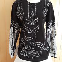 Gambar Kaos Sasirangan Baju Kaus Atasan Wanita Lengan Panjang Katun Nyaman dipakai Adem Casual Unik Batik Banjarmasi - Hijau Btl Hitam Kning, M dari Gallery Yanti undefined 4 Tokopedia
