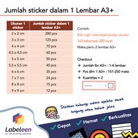 Gambar Cetak Sticker Thank You VINYL A3+ Cutting Bulat [TANPA MIN. ORDER] - 5-50 lembar, 1-50 pcs dari Labeleen undefined 2 Tokopedia