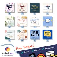 Gambar Cetak Sticker Thank You VINYL A3+ Cutting KOTAK [TANPA MIN. ORDER] - 5-50 lembar, 301-600 pcs dari Labeleen undefined 4 Tokopedia