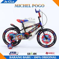 Gambar Sepeda Anak Laki BMX 12 16 18 Inch MICHEL POGO Ban Pompa 2-8 Tahun - Hitam Kuning, 18 dari Je CLa undefined 4 Tokopedia