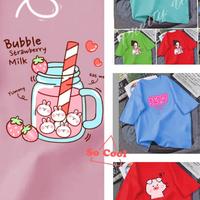 Gambar kaos jumbo wanita big size korean style pita pink ngintip hitam  Atasan Baju Oversize Polos Oblong Katun Tee - Hitam, L dari 3MiLy Store undefined 2 Tokopedia