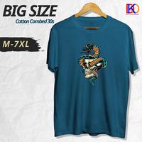 Gambar Baju Kaos Oversize Jumbo Pria Oversized Wanita Jumbo Tshirt SnakeSkull - Putih, M dari Distro Kaos Oversize undefined 1 Tokopedia