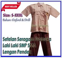 Gambar Setelan Seragam Pramuka SMP SMA Laki Laki Lengan Pendek Jumbo Big Size - S dari OREN ATK undefined 2 Tokopedia