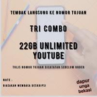 Gambar voucher paket data tri 22 gb + unlimited youtube / kuota internet tri dari Dapurunga undefined 1 Tokopedia