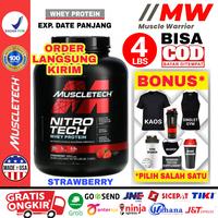 Gambar Muscletech Nitrotech 4 Lbs Nitro Tech 4Lb Whey Protein Isolate BPOM - Strawberry, KAOS dari MUSCLE WARRIOR undefined 3 Tokopedia