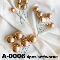 Gambar 4pcs Topper Bola, topper bulat, hiasan kue bola bulat - Gold dari Hiasan Kue Kita undefined 1 Tokopedia