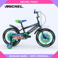 Gambar Sepeda Anak Laki BMX 12 16 18 Inch MICHEL POGO Usia 2-8 Tahun - Hitam Hijau, 18 dari TWENTYONE07 SHOP undefined 5 Tokopedia