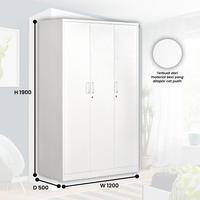 Gambar Homebaze - Lemari Pakaian Besi Putih Minimalis 3 Pintu - 2 PINTU dari Homebaze Living undefined 3 Tokopedia