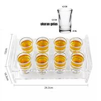 Gambar Holder Tray Shot Glasses Acrylic / Tempat Gelas Sloki Akrillik - 8Lubang dari Unique Official Store undefined 5 Tokopedia