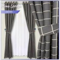 Gambar GORDEN PINTU DAN JENDELA MOTIF KOTAK - Hitam, L 110 x T 150 dari Home_Gordyn undefined 2 Tokopedia