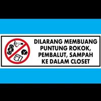 Gambar SIGN STIKER 10X30. DILARANG BUANG SAMPAH. PUTUNG. PEMBALUT DI KLOSET dari Arfanjaya08 undefined 3 Tokopedia