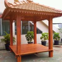 Gambar Saung Gazebo kayu jati ( Atap model genteng sirap) dari Surya Taman undefined 3 Tokopedia