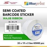 Gambar Sticker label Barcode 33x19mm 2 Line Semi Coated BLUEPRINT isi 5000Pcs dari PT Sonic Komputer Indonesia undefined 2 Tokopedia