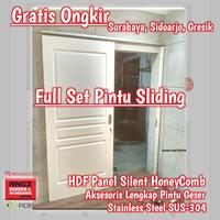 Gambar Fullset Pintu Sliding Angzdoor HDF Gratis Ongkir Surabaya, Sidoarjo - Putih, 82x210cm dari Alhanan Pusat Pintu undefined 1 Tokopedia