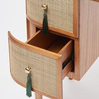 Gambar Meja Kerja Minimalis Modern Kinship Rattan Desk Table Aesthetic dari JFD JEPARA undefined 4 Tokopedia