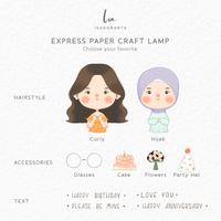 Gambar Custom Ilustrasi Wajah Gambar Lukisan 3D Paper Craft Dekorasi Lampu - Boy, Love You dari Isadorarts undefined 5 Tokopedia
