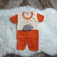 Gambar setelan bayi laki laki 3-12 bulan / baju baby boy motif gajah - Orange dari Celini Baby undefined 3 Tokopedia