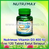 Gambar Nutrimax Vitamin D3 400 IU isi 120 Tablet Vit Tulang D 3 Vegan 400IU dari Nutrimax Online undefined 1 Tokopedia