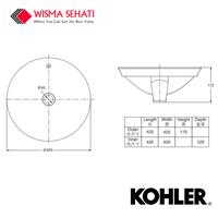 Gambar KOHLER Veil Essential Round Vessel Washtafel K-26408T-0 dari Wisma Sehati undefined 3 Tokopedia