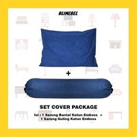 Gambar Paket 1Sarung Bantal+1Sarung Guling King Koil Bahan Katun Liev Bedding - 50x70 + 39x105, Putih Polos dari Blimebel undefined 5 Tokopedia
