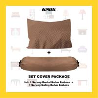 Gambar Paket 1Sarung Bantal+1Sarung Guling King Koil Bahan Katun Liev Bedding - 50x70 + 39x105, Putih Polos dari Blimebel undefined 4 Tokopedia