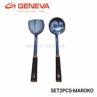 Gambar Spatula Set Masak Stainless Gagang Motif Warna 2 Pcs Kitchen Tools - MAROKO dari Geneva Indonesia undefined 5 Tokopedia